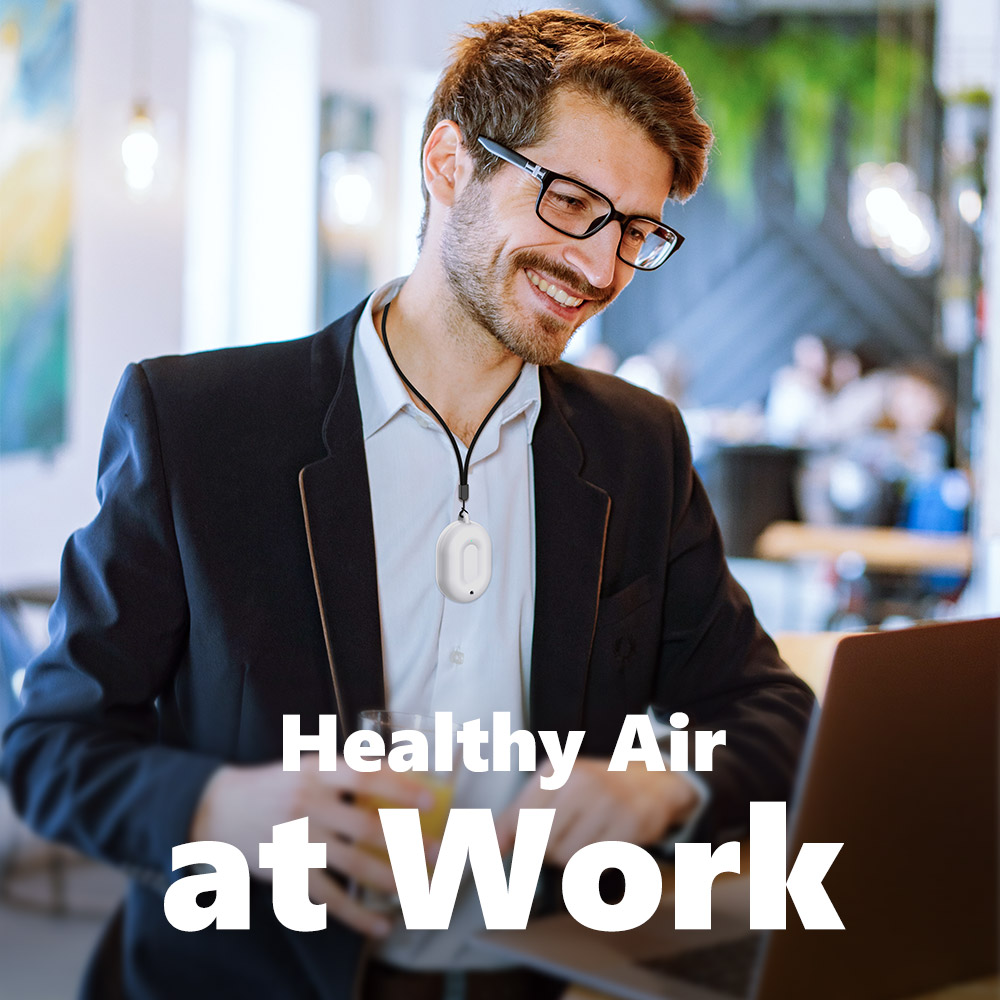 personal wearable air purifier at work, office