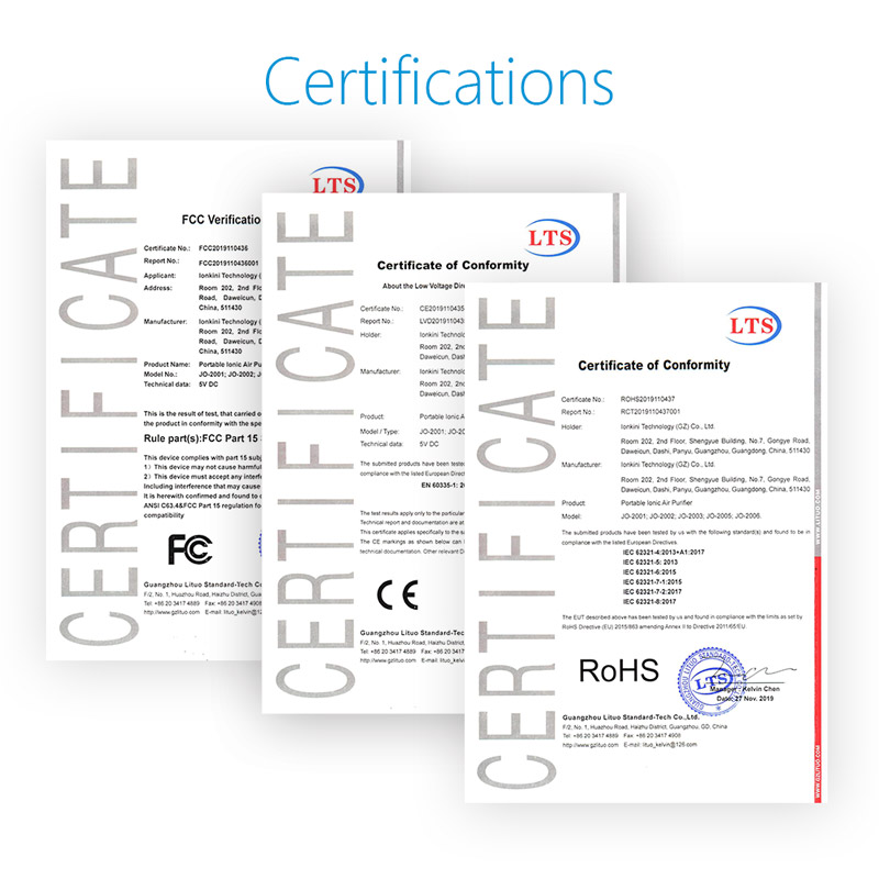 ce rohs fcc patent air purifier