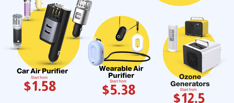 car, portable, wearable air purifiers, ozone generators